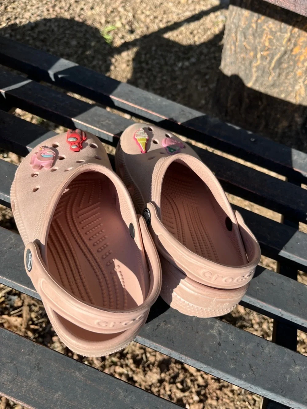 Crocs Pink  Slip-On Sandals Size 1 Sheen